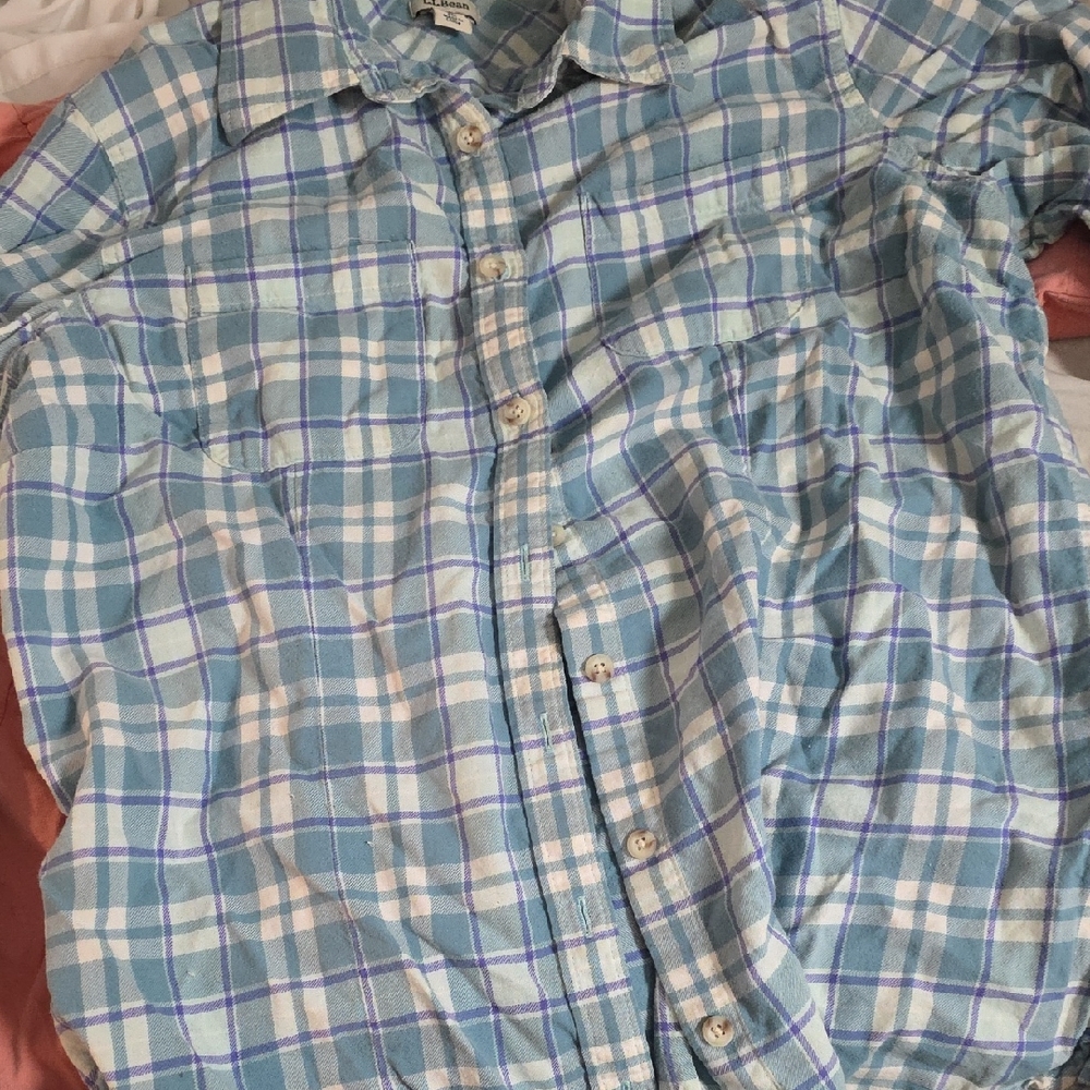 Men's Blue Plaid L.L. Bean Shirt